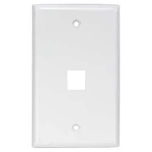 1Port Keystone Wallplate White Smooth Face