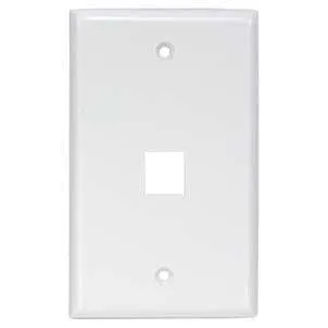 1Port Keystone Wallplate White Smooth Face