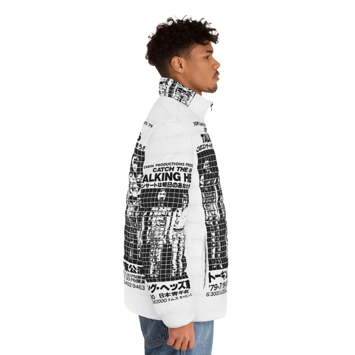 80s Talking Heads Inspired Puffer Jacket for Retro Fashion Lovers