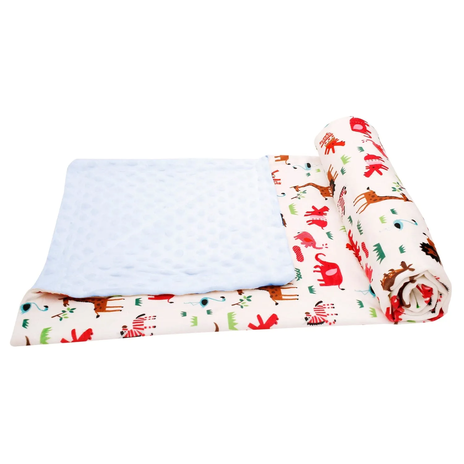 Animals And Grass White Blanket