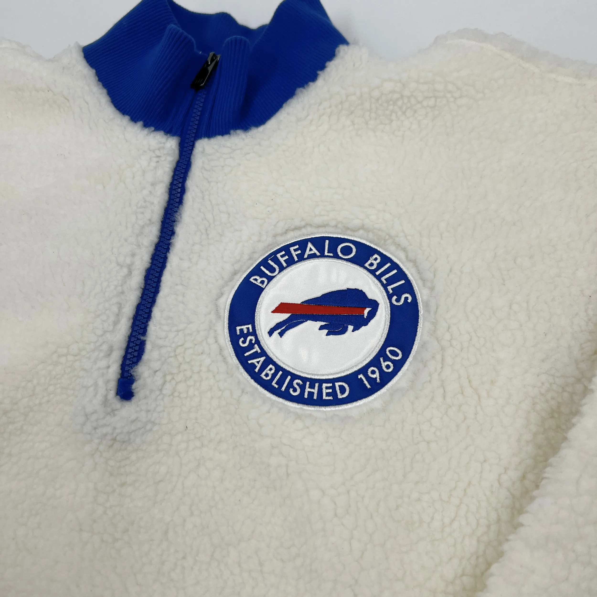 Buffalo Bills x Tommy Hilfiger White Sherpa Quarter Zip