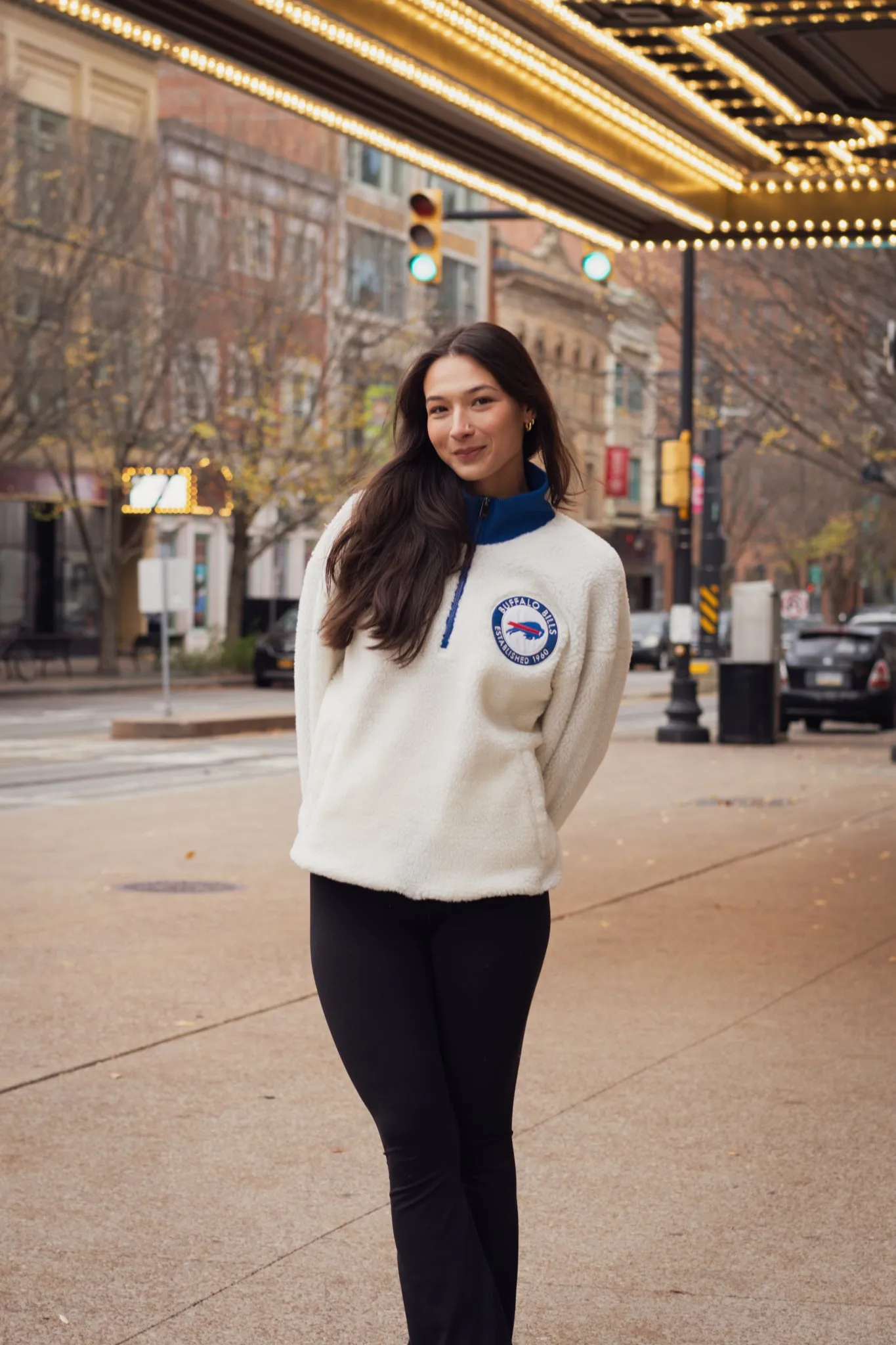 Buffalo Bills x Tommy Hilfiger White Sherpa Quarter Zip