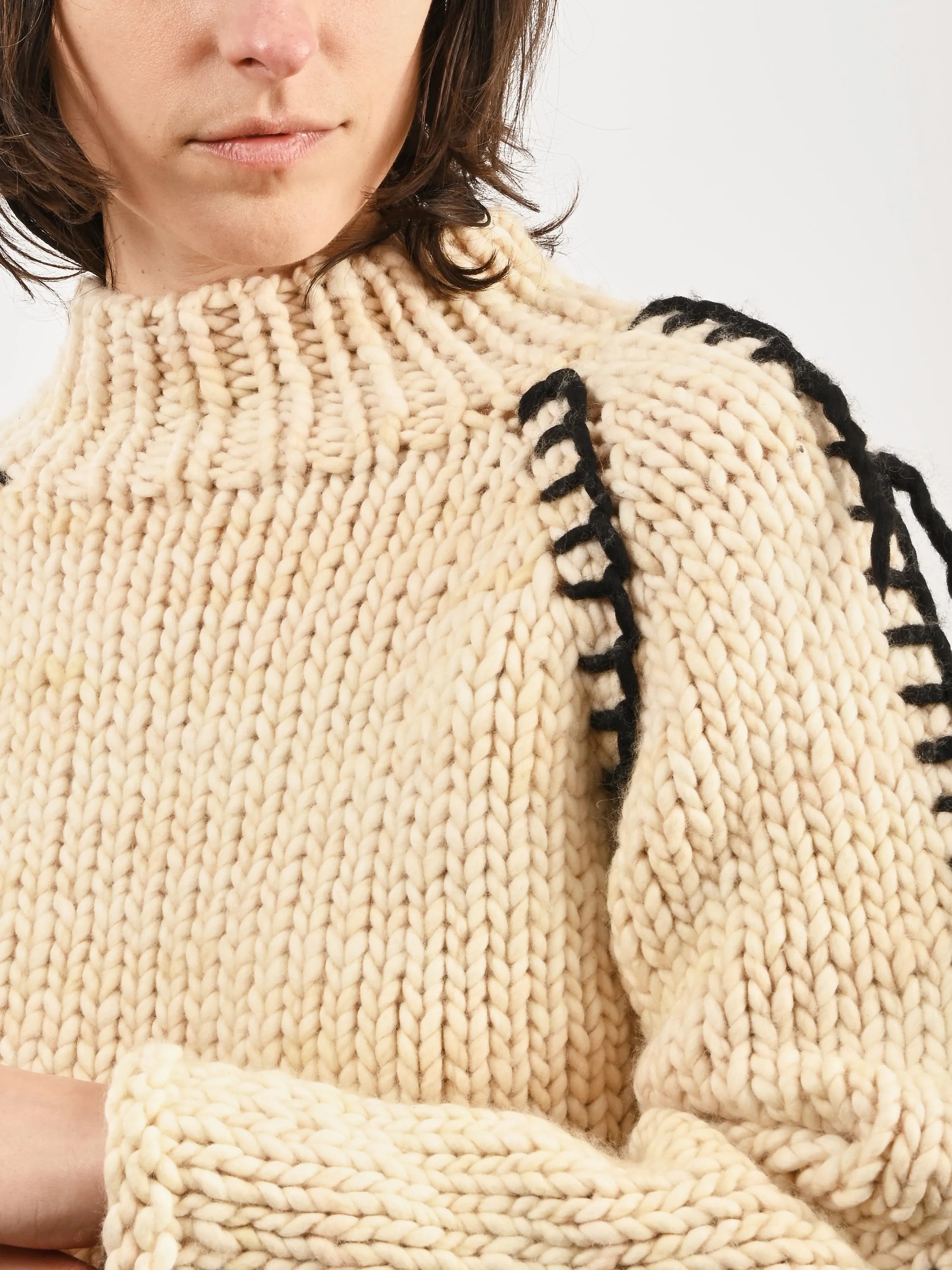 Cream/Black Reese Sweater