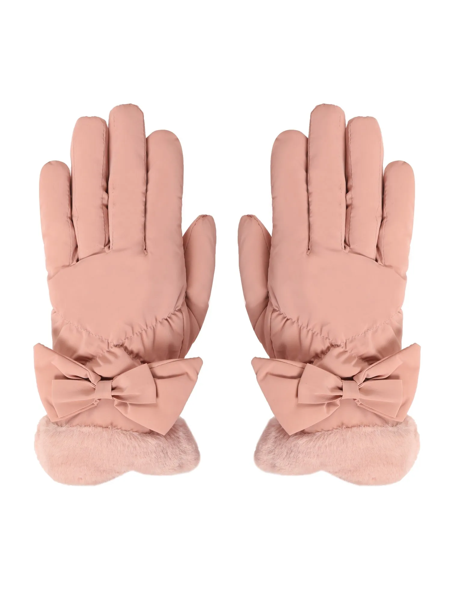 FabSeasons Water-Resistant Touchscreen Peach Winter Gloves for Girls and Women: Fits 10 Years & Above