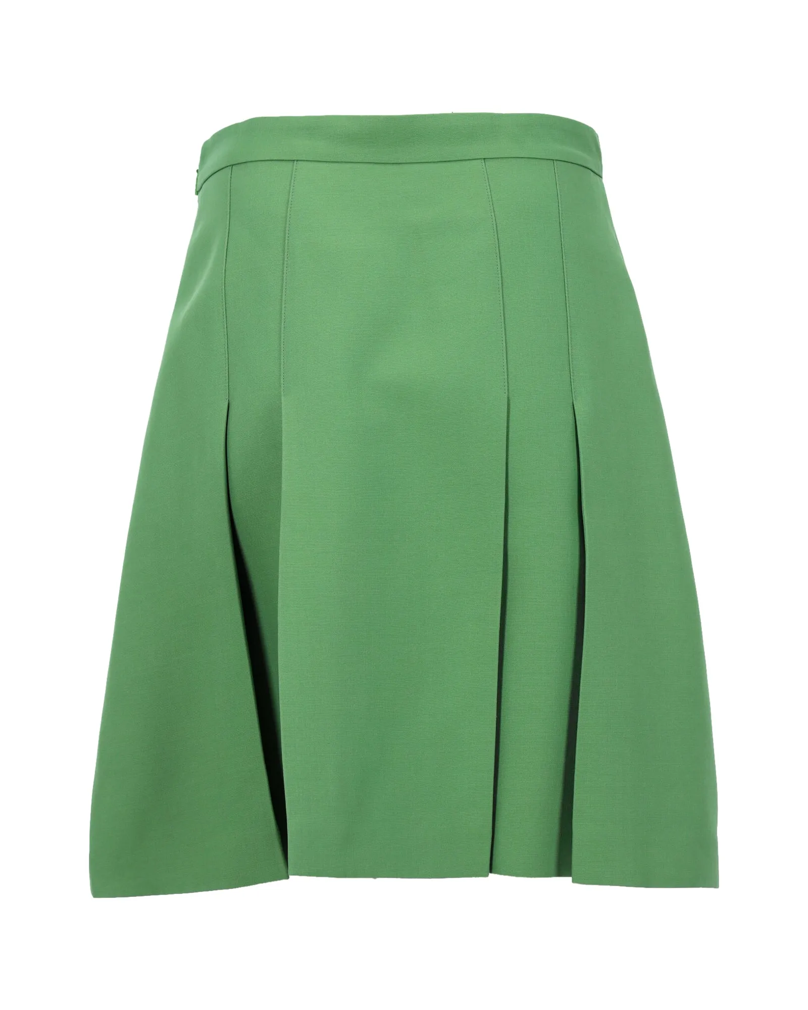 Gucci Pleated Skirt In Green Wool
