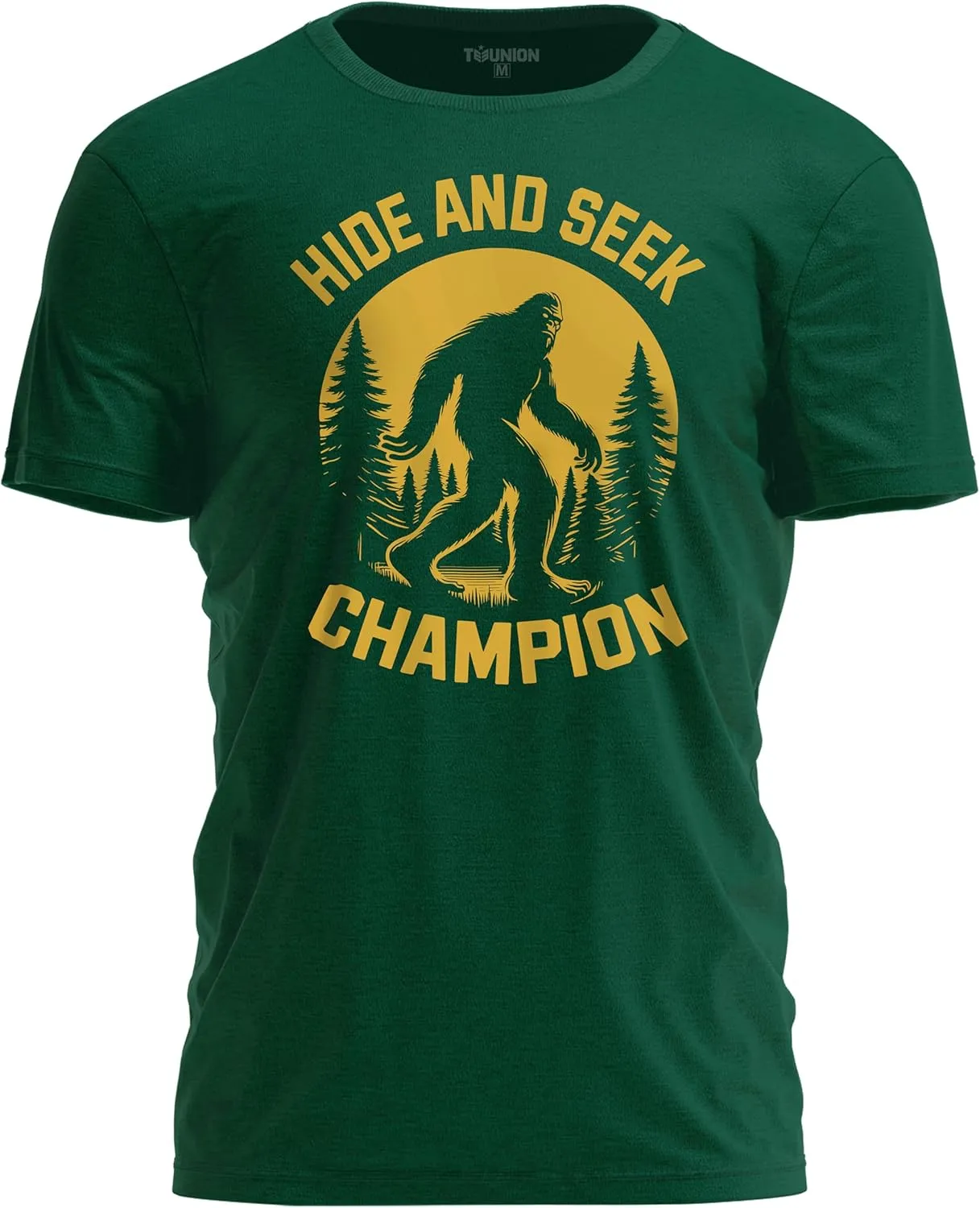Hide and Seek Champion T-Shirt  Funny Bigfoot Graphic Sarcastic Tee for Men
