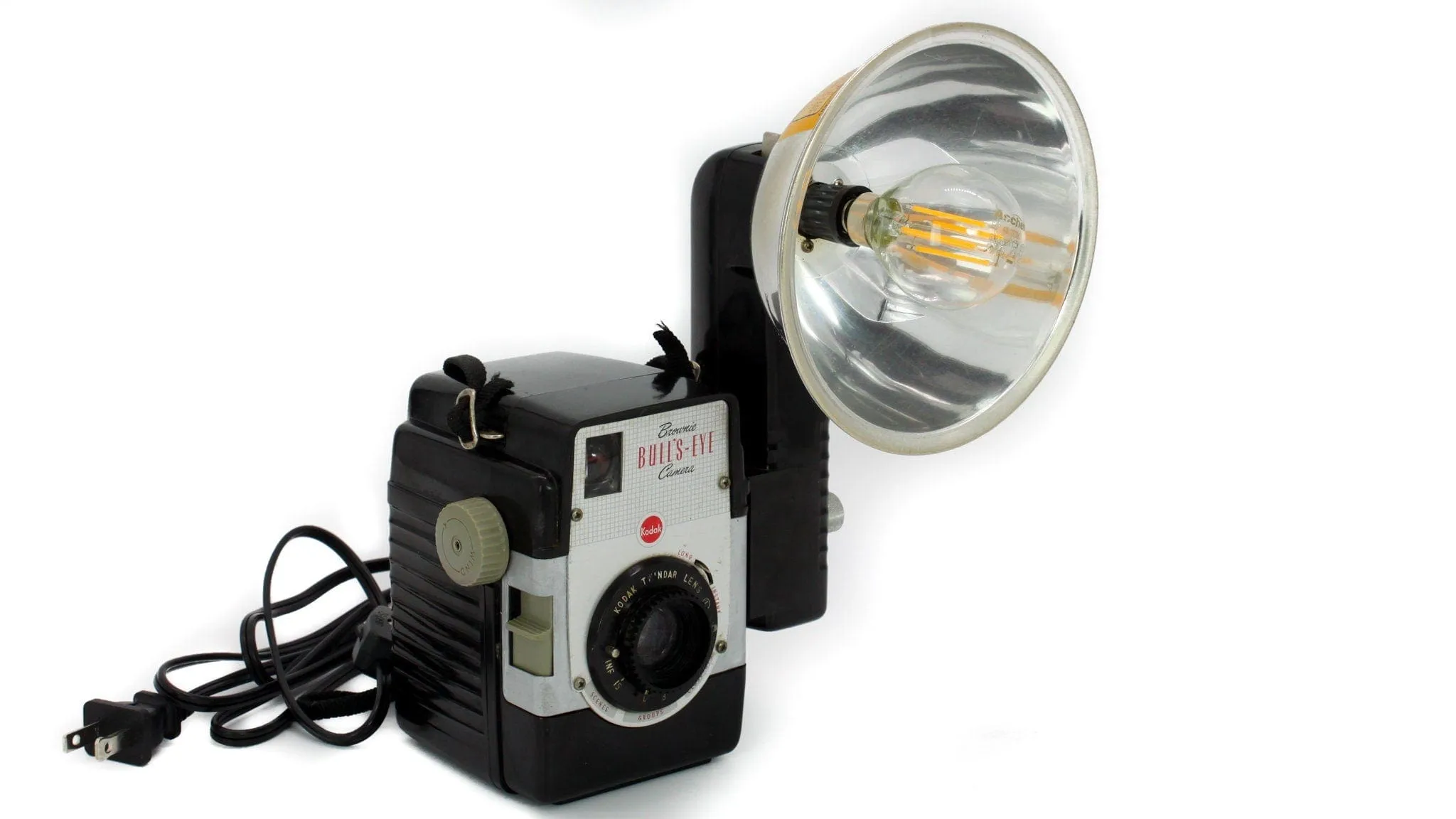 LED Reading - Task Lamp, Kodak Brownie Bull's Eye Vintage Camera, 50' table lamp, mid-century light, gift for grandma and grandpa