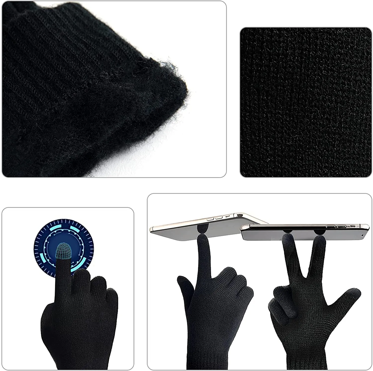 Men's Scaves and Beanie Hat Themal Gloves Set