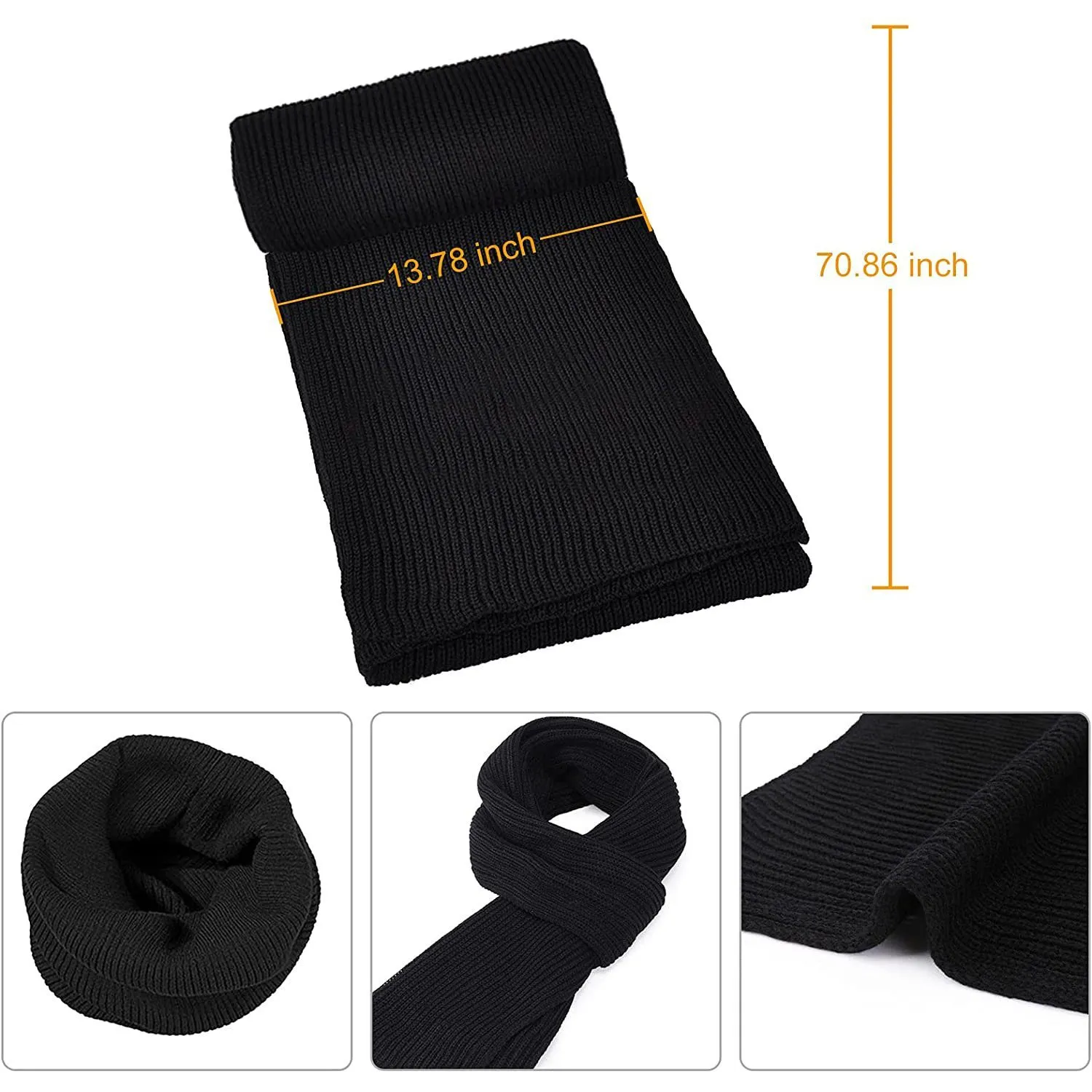 Men's Scaves and Beanie Hat Themal Gloves Set
