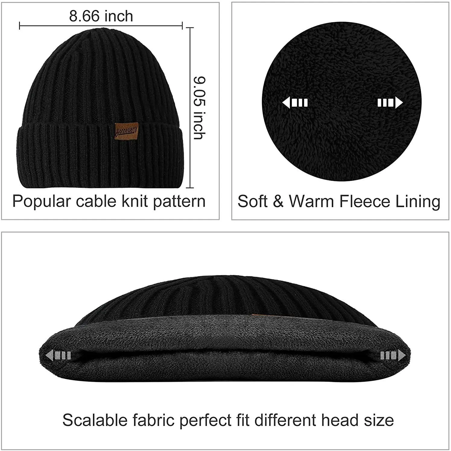 Men's Scaves and Beanie Hat Themal Gloves Set