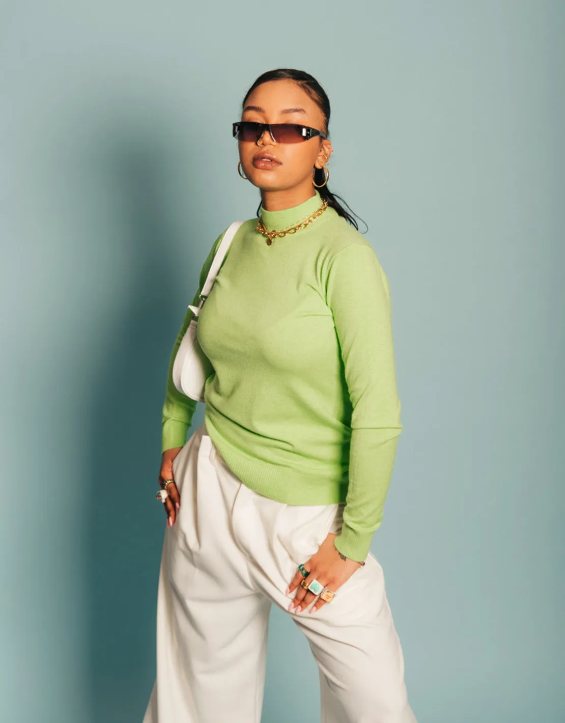 Mock neck knit