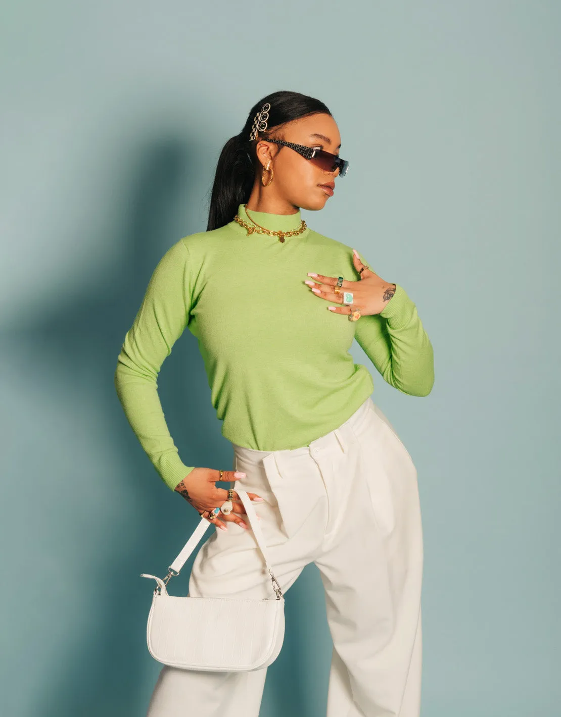 Mock neck knit