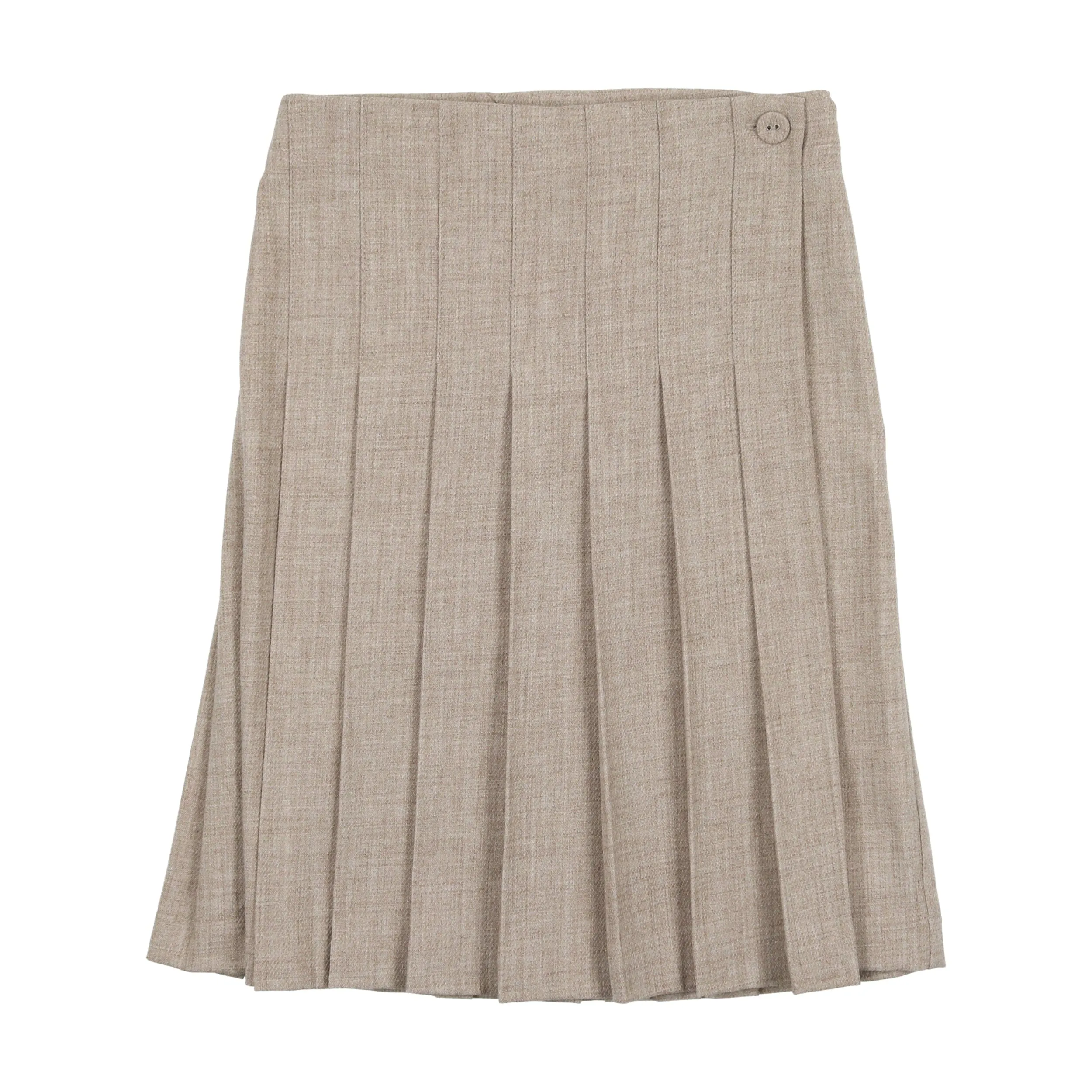 Oat Wool Pleated Skirt