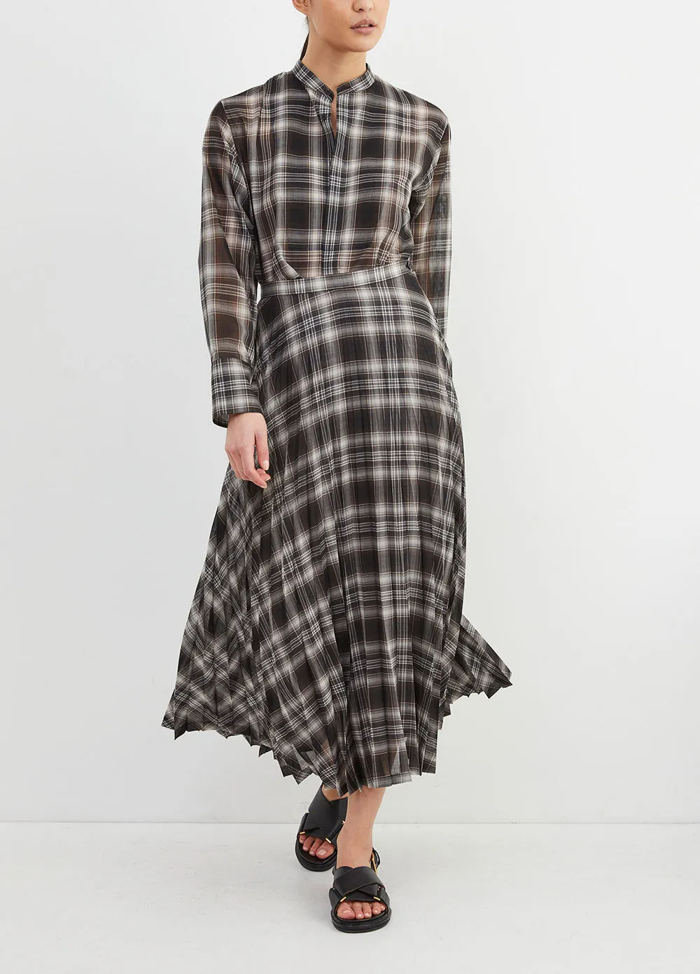Pleated Check Skirt