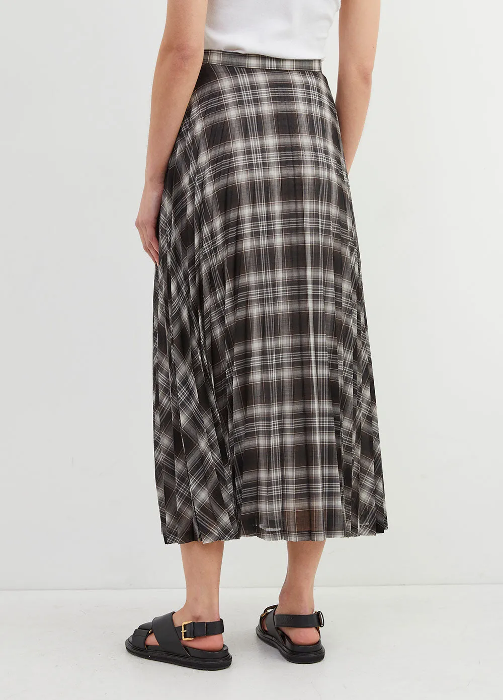 Pleated Check Skirt
