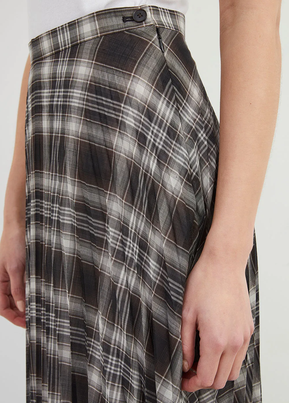 Pleated Check Skirt