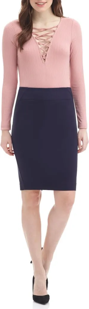 Rekucci Women's Ease into Comfort Fit Perfect Midi Pencil Skirt
