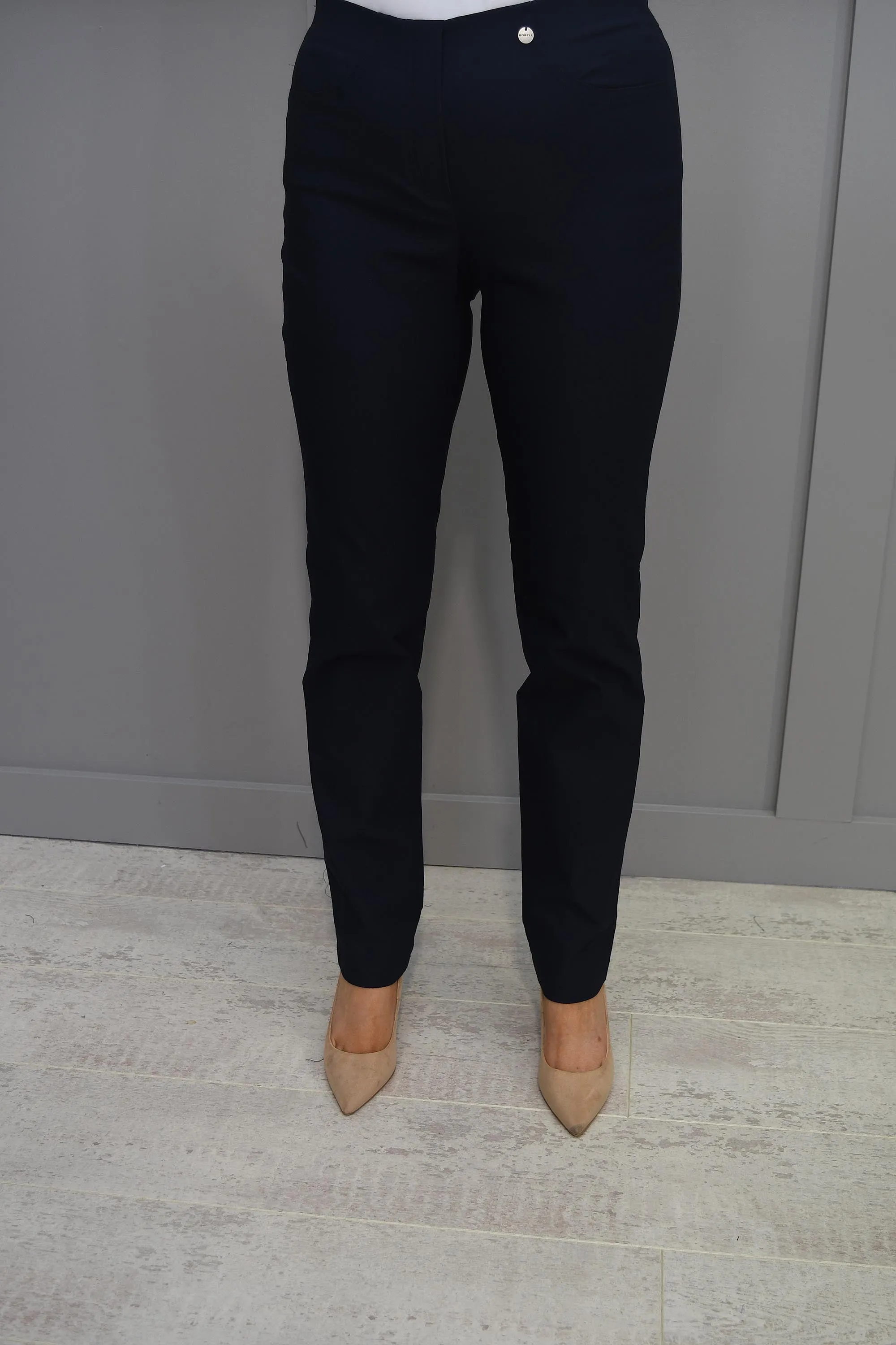 Robell Bella Full Length Fleece Trousers Navy - 51559 54025 69