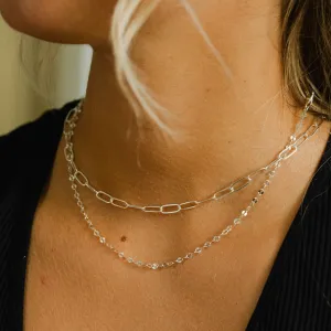 Sequin Layering Necklace - Choose Your Metal