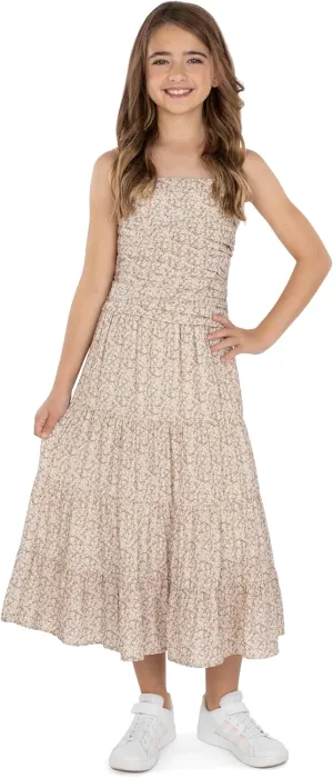 Speechless Girls' Sleeveless Pleated Top and Maxi Tiered Skirt Set