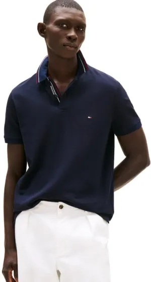 Tommy Hilfiger Men's Short Sleeve Polo Shirts in Regular Fit with Designs, Available in Big and Tall