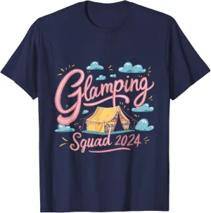 Trendy Glamping Squad 2024 Camping Adventure T-Shirt