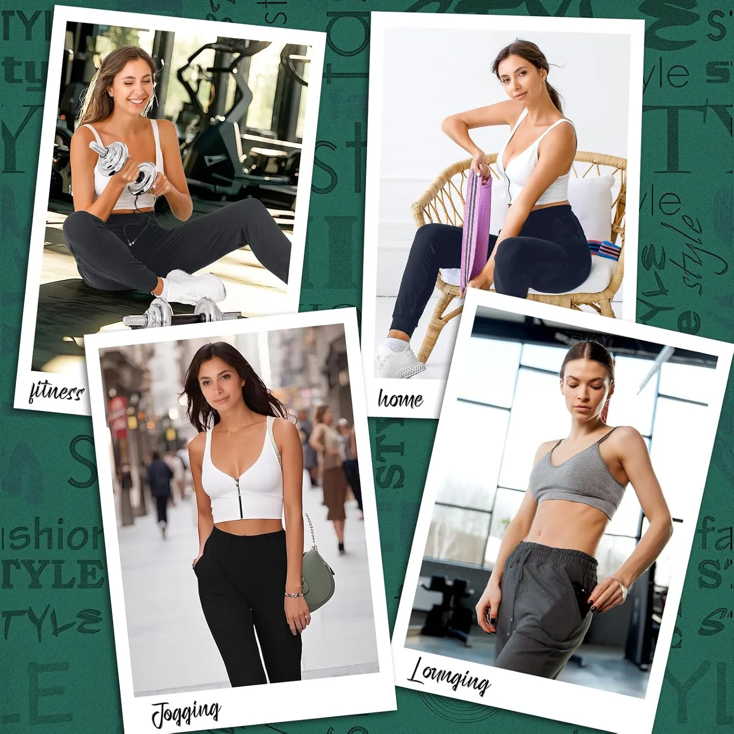 Walifrey Womens Joggers with Pockets, Drawstring Sweatpants Women for Lounging Jogging Workout and Gym