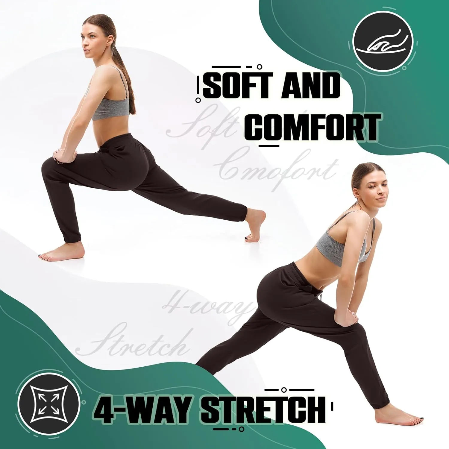 Walifrey Womens Joggers with Pockets, Drawstring Sweatpants Women for Lounging Jogging Workout and Gym