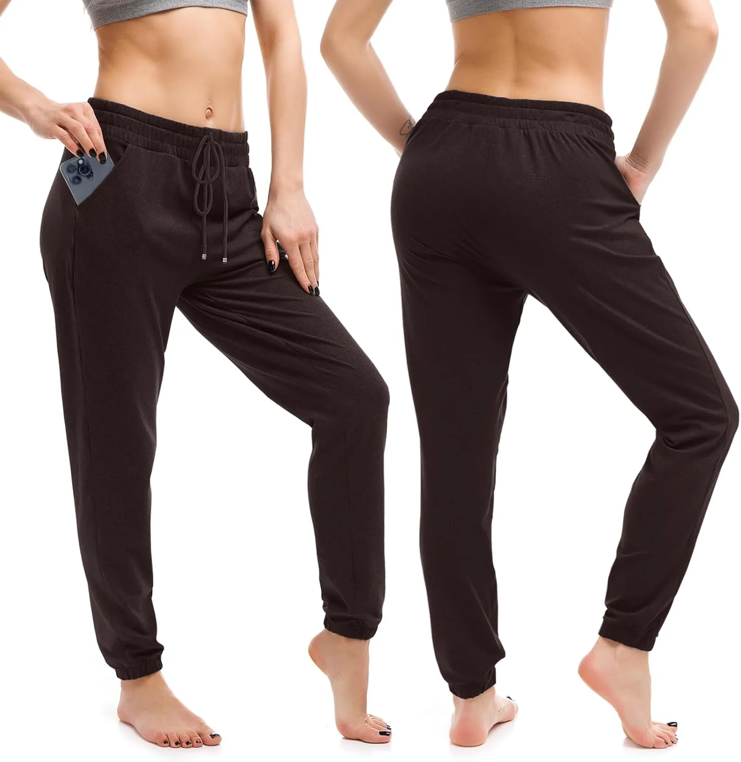 Walifrey Womens Joggers with Pockets, Drawstring Sweatpants Women for Lounging Jogging Workout and Gym