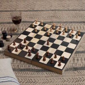 Wooden Chess and Draughts Set